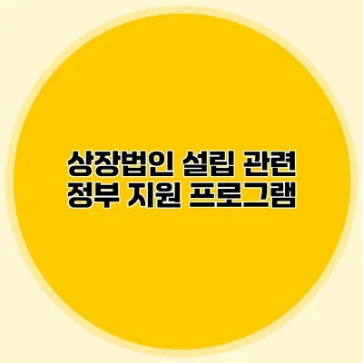 상장법인 설립 관련 정부 지원 프로그램