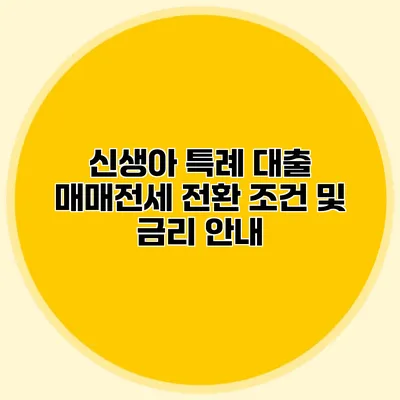 신생아 특례 대출 매매전세 전환 조건 및 금리 안내