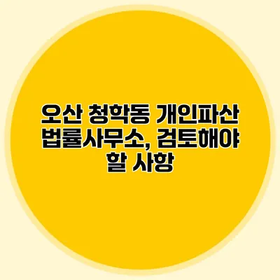 오산 청학동 개인파산 법률사무소, 검토해야 할 사항