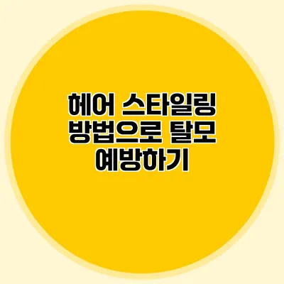 헤어 스타일링 방법으로 탈모 예방하기